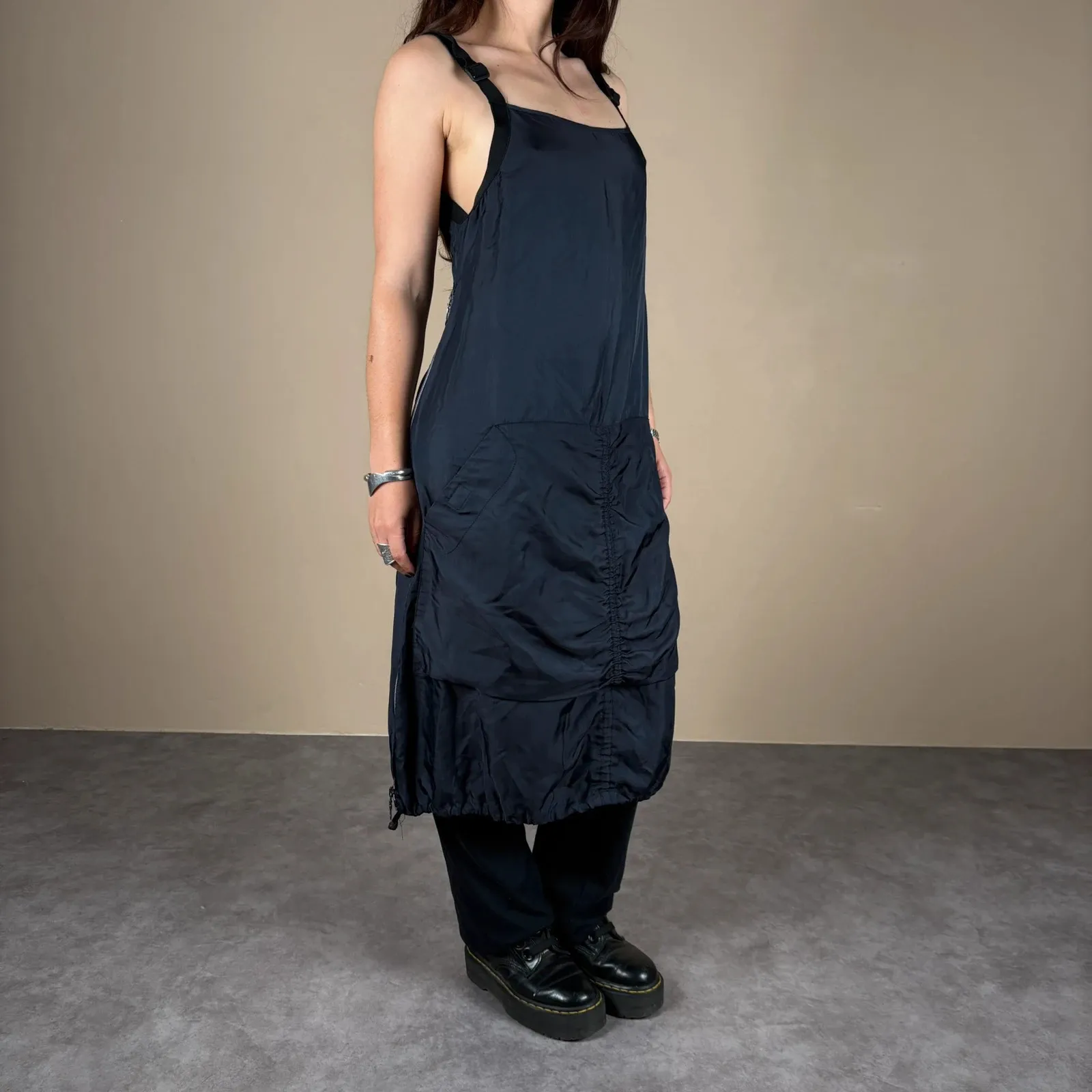 Long Marithé + François Girbaud dress, parachute model, vintage 2000s designer piece. Good condition. Size L (40). 3