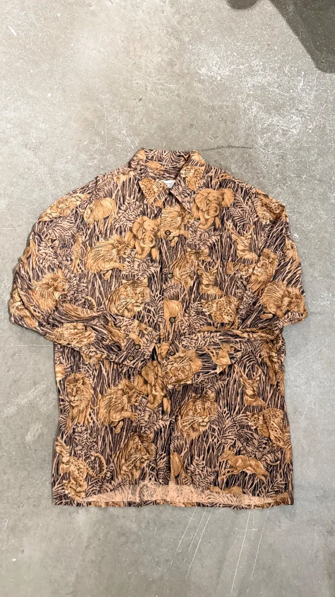 Equipment shirt, safari print, 100% rayon