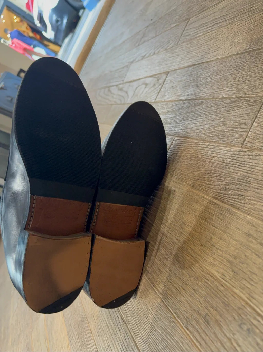 Pair of black leather loafers from Paraboot, Adonis model, made in France with Goodyear construction. 5
