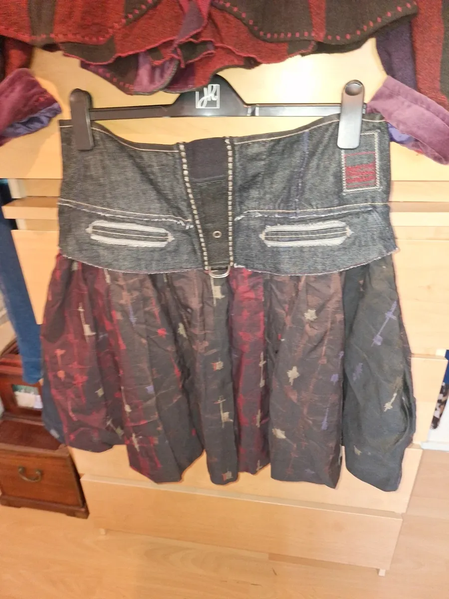 Jupe Courte Mélange Jean Tissu