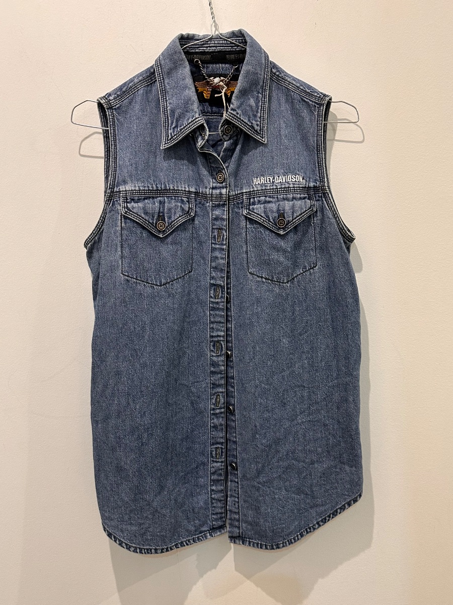 Veste Harley Davidson sans manches en jean 