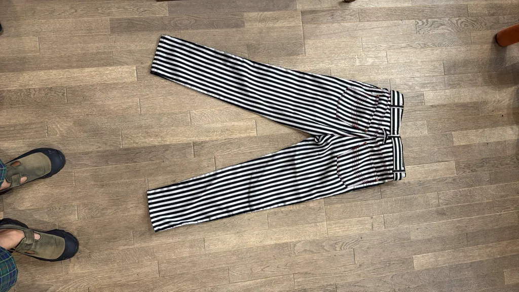 Pantalon Jean Gaultier - Prisonnier Noir & Blanc - Fourni avec ceinture assortie 5