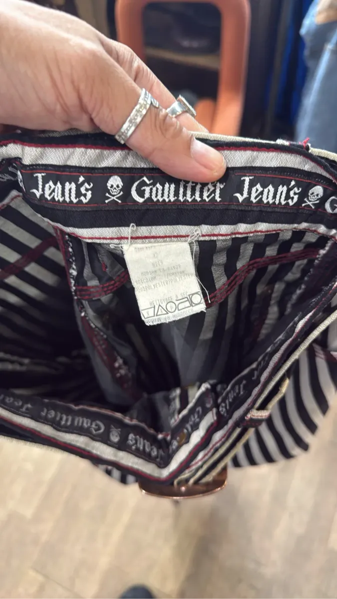 Jean Paul Gaultier Trousers - Black & White Prisoner - Supplied with matching belt 8