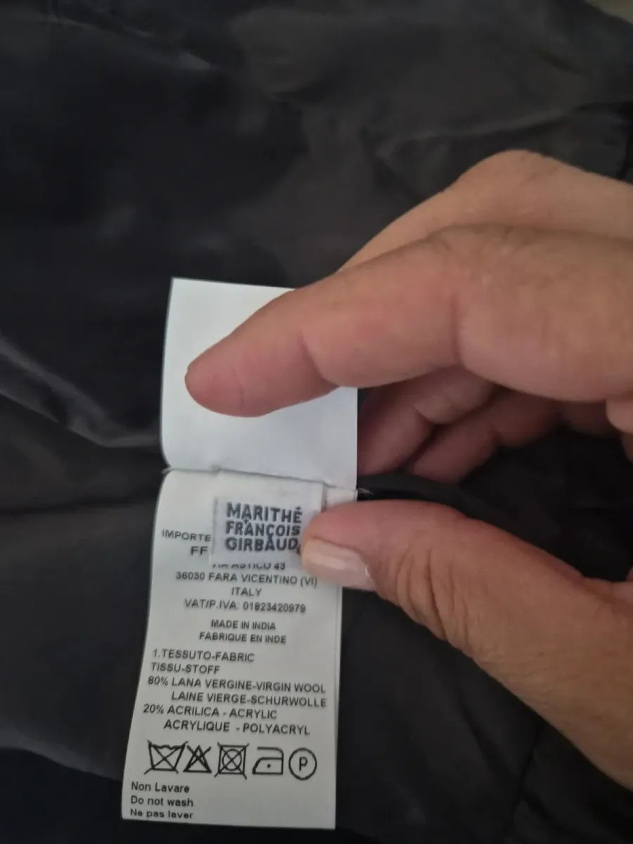 Veste unisexe Marithé + François Girbaud en laine argentée, taille S, une pièce vintage authentique et intemporelle. 6