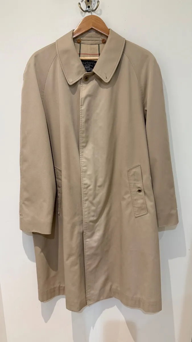 Burberrys beige trench raincoat