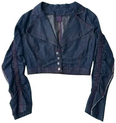 Veste jean/denim crop manches oversize indigo . Très bon état. Veste courte/crop manches froncées effet oversize. Couture rouge. Mélange coton et lin .

Made in Italy 🇮🇹

Taille IV