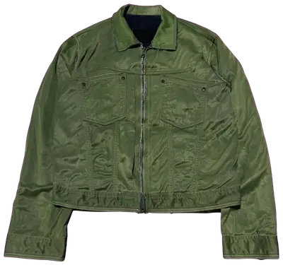 Veste réversible Marithé + François Girbaud, vert foncé, taille M, pièce vintage unisexe en excellent état.
