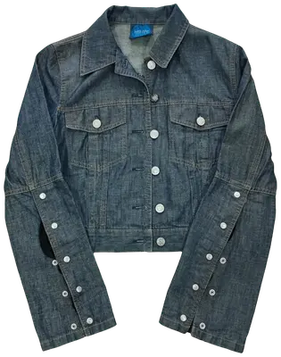 Kenzo denim jacket with lace on the sleeves. Fine dark blue denim. Size S. New without tags