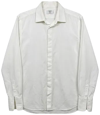 Valentino plain white cotton shirt, made in Italy.