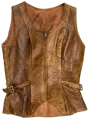 1960s sleeveless vest in brown leather