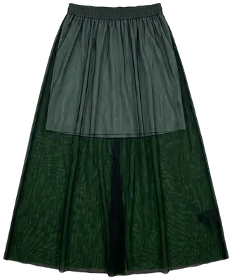 Jupe midi noire Cop.copine avec une superposition de tulle et une doublure