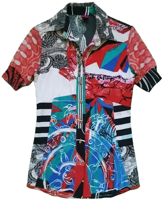 Splendide chemise de la célèbre marque italienne Save the queen. Des couleurs chatoyantes pour démarrer l'été. Agréable et confortable pour un look tendance et original. De nombreux détails propres à la marque. Un bijou. Quasi neuf car peu porté.