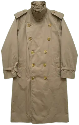 Trench-coat Burberry's beige classique à double boutonnage, col montant et doublure à carreaux emblématique.