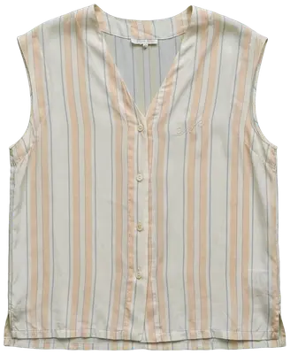 Striped silk blouse top