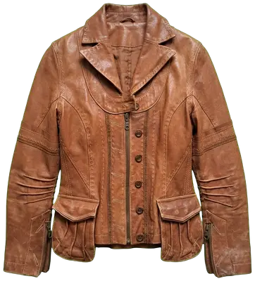 Beautiful camel / cognac leather jacket, with lots of fancy details that make it truly original.