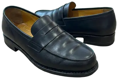 Pair of black leather loafers from Paraboot, Adonis model, made in France with Goodyear construction.