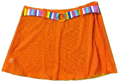 Jupe Mesh Orange Ceinture intégre Multicolore