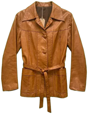 Veste Cuir Femme Couleur Cognac Taille M