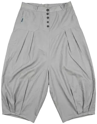Jupe sarouel avec fronces en bas de chaque jambe, fronces plates sur le devant 
2 poches arrières 
Boutonnières devant 
Taille 42  de chez cop copine 
Très bon état  tissu  souple et fin ,gris clair