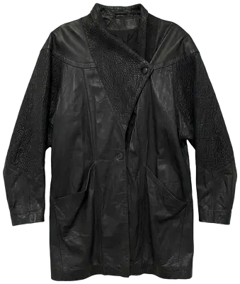 Black leather coat