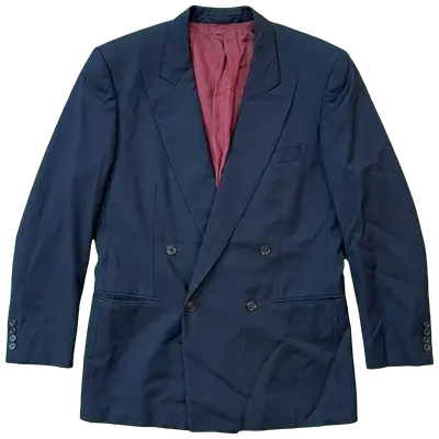 Blazer double-breasted marine avec doublure bordeaux, de la marque Ermenegildo Zegna pour Ebbinghaus Köln.