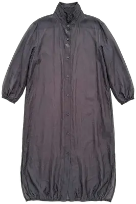 Sheer shirt dress, can be worn as a light jacket.
Elasticated cuffs and hem. Side slits.
Three-quarter sleeves.
Measurements to be seen in photos.
Very little worn, excellent condition.