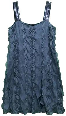 Denim blue color Lined stretch Sequin ruffle