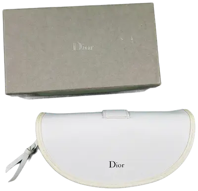 Dior glasses case in white, vintage accessory from the couture house, sold with its box.