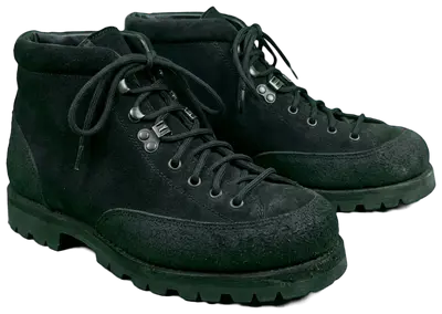 Black suede lace-up ankle boots by Paraboot, Yosemite model, Jannu lug sole