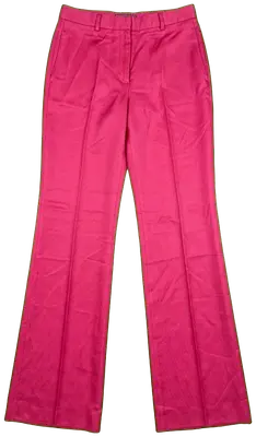 Pantalon évasé fuchsia en soie de la marque Gianni Versace, fabriqué en Italie.