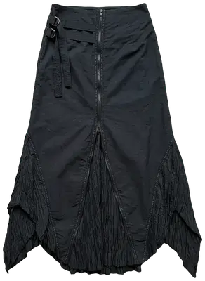 Jupe asymétrique multi-zip L33 Vintage années 2000 Belle coupe Différents zip pour ajuster la coupe Doubles à la taille Bi-matière Légère et agréable à porter Équivalent taille L (40FR) > voir mesures en photos