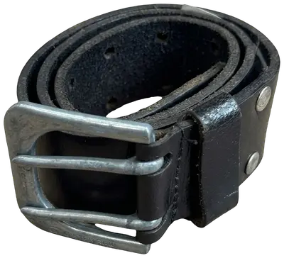 Ceinture en cuir noir G-STAR RAW avec boucle argentée, taille S. Longueur 70