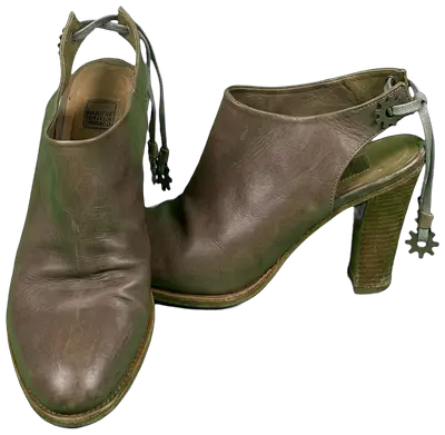 Marithé François Girbaud heels, brown, 7 or 9 cm heel, made in Portugal, size 39, from the 2000s.