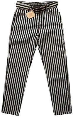 Jean Paul Gaultier Trousers - Black & White Prisoner - Supplied with matching belt