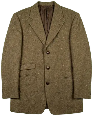Moschino blazer in marled brown and khaki, vintage piece from the playful Italian house. Size L (40).