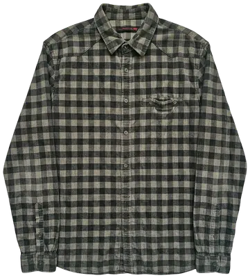Chemise Levi's vintage à carreaux gris et kaki, taille L, coupe décontractée – une pièce authentique pour un style intemporel.
